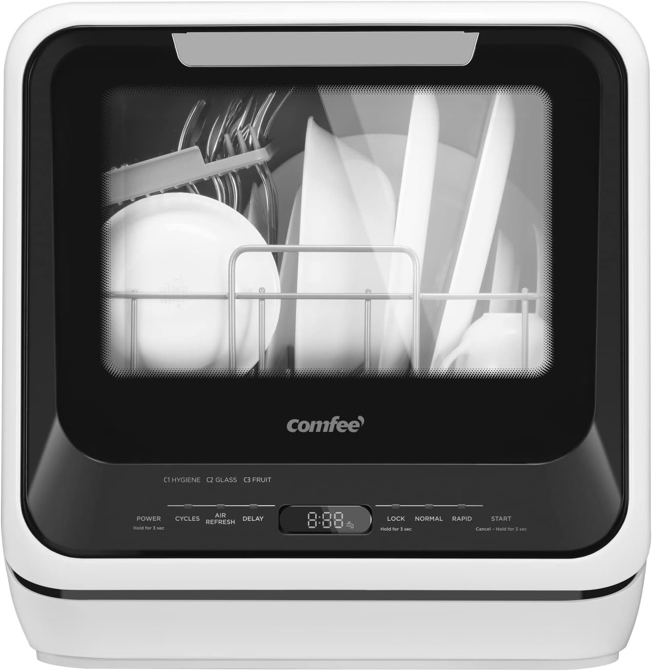 Portable Countertop Dishwasher with Tank – 6 Wash Programs