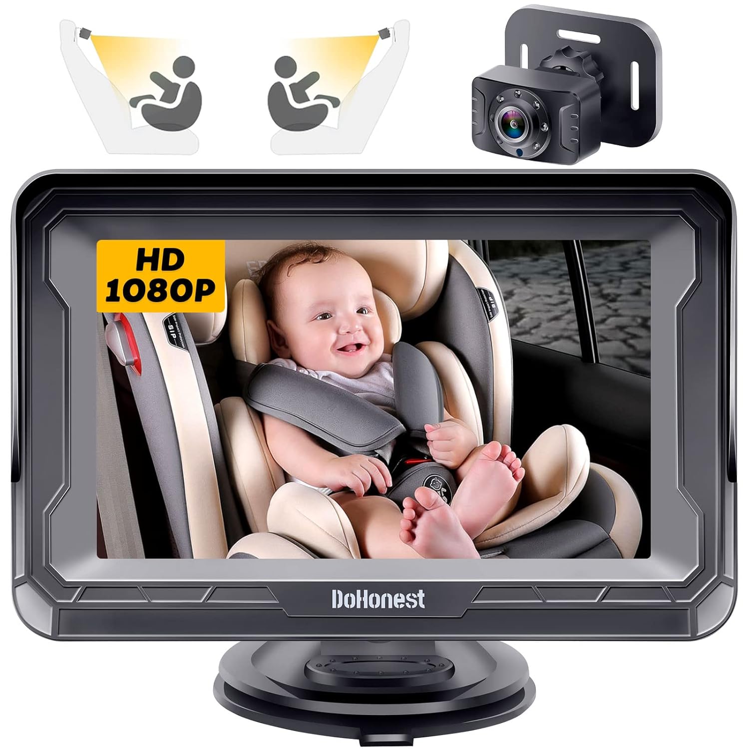 HD Baby Car Camera Monitor 1080p with Night Vision