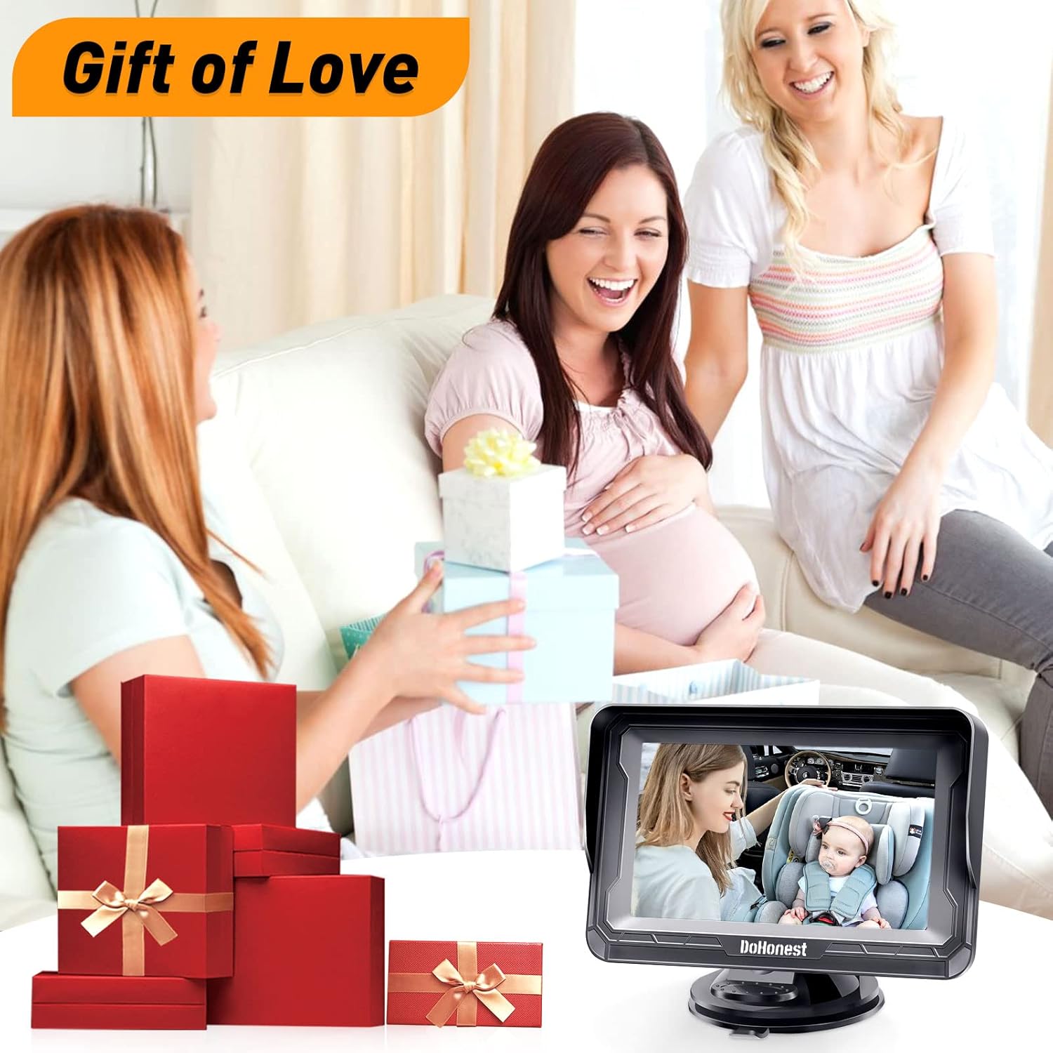 HD Baby Car Camera Monitor 1080p with Night Vision