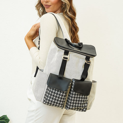 Houndstooth Diaper Backpack | Mom Essentials