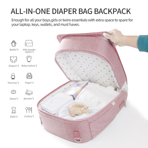 Portable Baby Diaper Bag Backpack with Changing Pad | Mom Essentials
